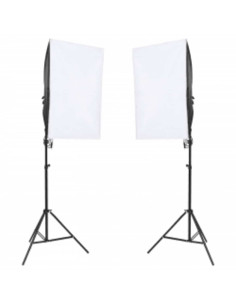 Kit per Studio Fotografico con Set di Luci e Fondale