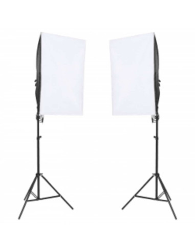 Kit per Studio Fotografico con Set di Luci e Fondale