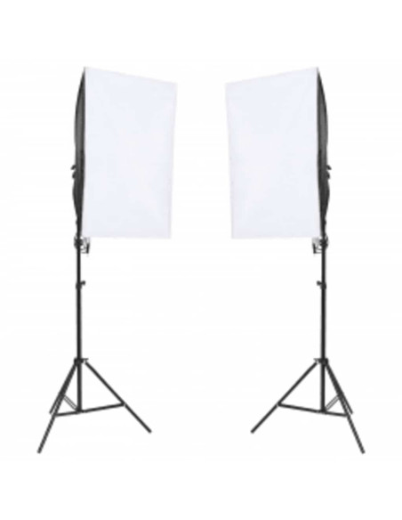 Kit per Studio Fotografico con Set di Luci e Fondale
