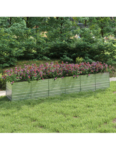 Letto Rialzato Giardino 480x80x77 cm in Acciaio Zincato Argento