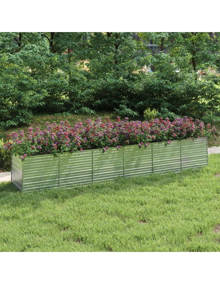 Letto Rialzato Giardino 480x80x77 cm in Acciaio Zincato Argento