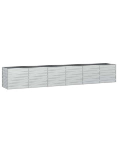 Letto Rialzato Giardino 480x80x77 cm in Acciaio Zincato Argento 2