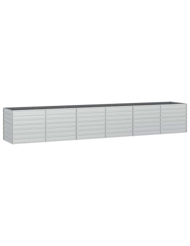 Letto Rialzato Giardino 480x80x77 cm in Acciaio Zincato Argento