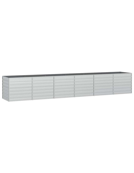 Letto Rialzato Giardino 480x80x77 cm in Acciaio Zincato Argento