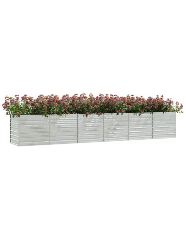 Letto Rialzato Giardino 480x80x77 cm in Acciaio Zincato Argento