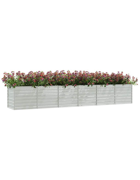 Letto Rialzato Giardino 480x80x77 cm in Acciaio Zincato Argento