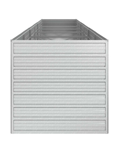 Letto Rialzato Giardino 480x80x77 cm in Acciaio Zincato Argento