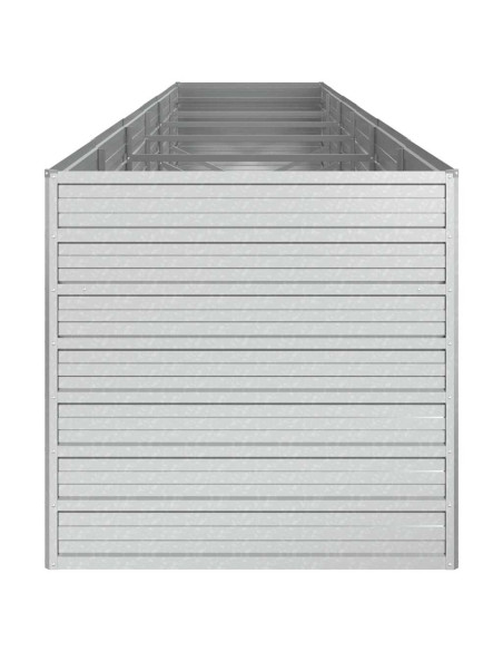 Letto Rialzato Giardino 480x80x77 cm in Acciaio Zincato Argento