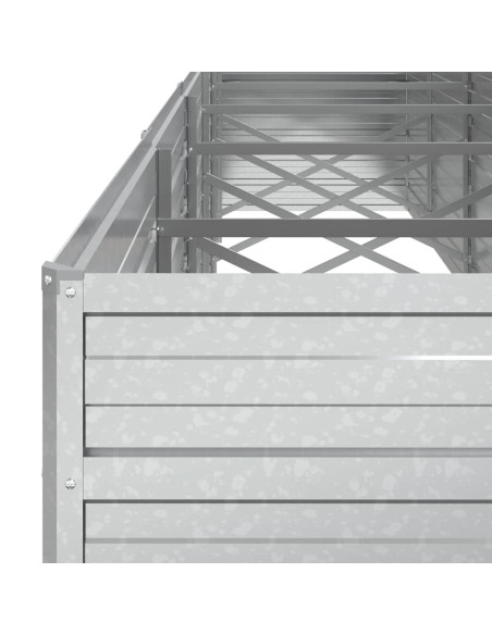 Letto Rialzato Giardino 480x80x77 cm in Acciaio Zincato Argento
