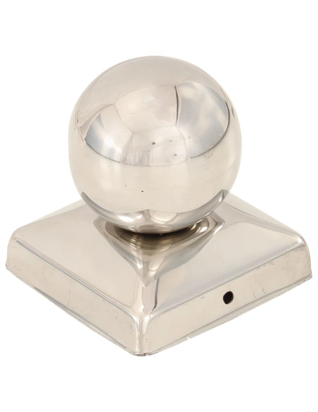 Tappi per Pali 6 pz Estremità a Globo in Acciaio Inox 71x71 mm