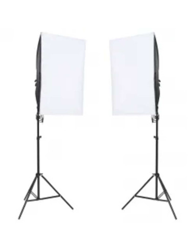 Kit per Studio Fotografico con Set Luci, Fondale e Riflettore