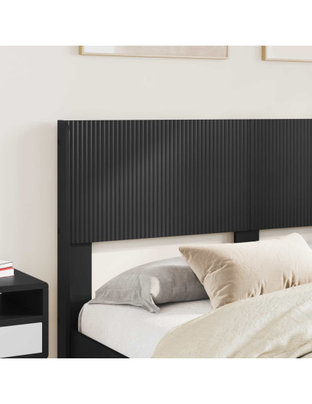 Struttura del letto con stoccaggio e testata Nero 140 x 190 cm