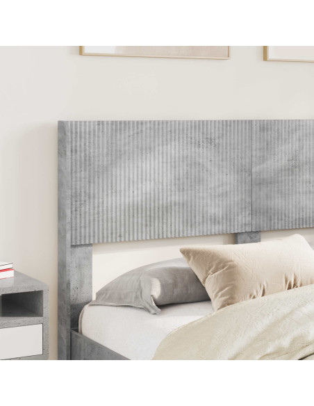 Struttura del letto con stoccaggio e testata Grigio Cemento