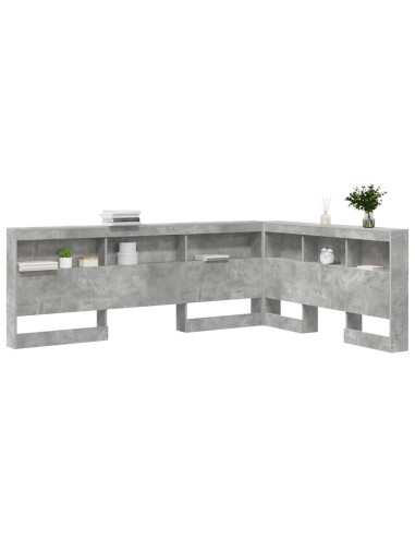 Testata contenitore Grigio cemento 150 cm Legno multistrato