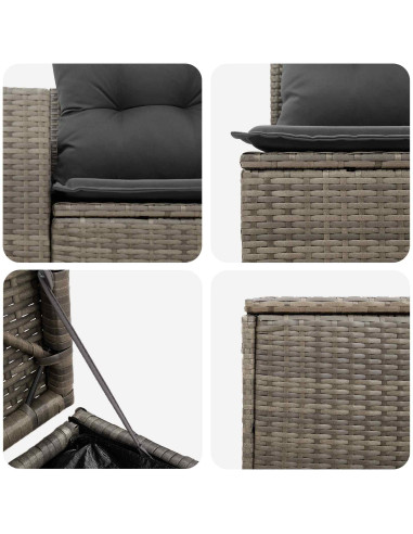 Set di divani 7 pcs Grigio e Grigio Scuro