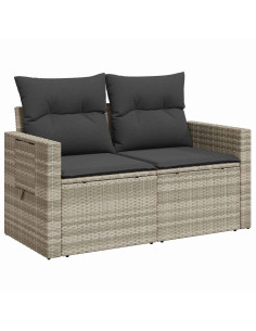 Set di divani 7 pcs Grigio chiaro e grigio scuro 2