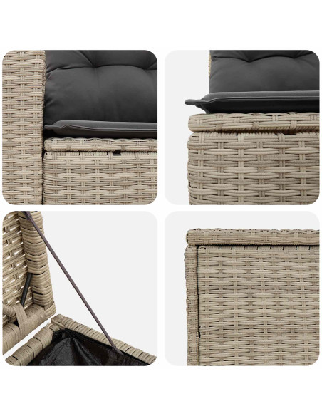 Set di divani 7 pcs Grigio chiaro e grigio scuro