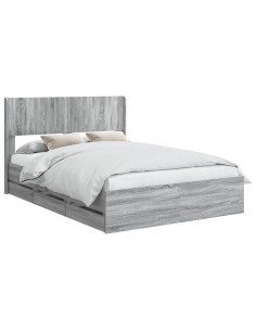 Struttura del letto con stoccaggio e testata Grigio Sonoma 2