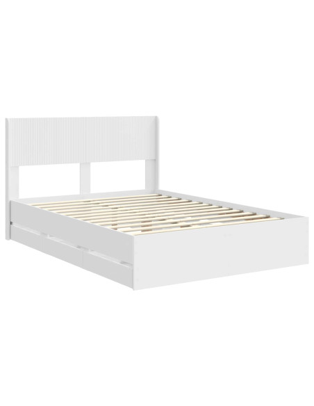 Struttura del letto con stoccaggio e testata Bianco