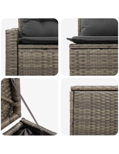 Set di divani 7 pcs Grigio e Grigio Scuro