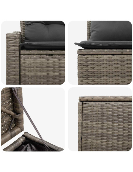 Set di divani 7 pcs Grigio e Grigio Scuro