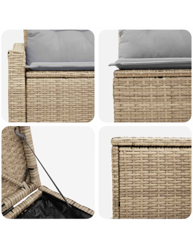 Set di divani 7 pcs Beige e Grigio Chiaro