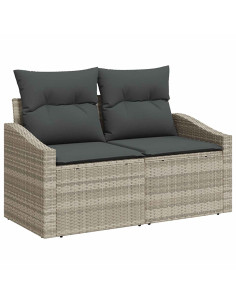 Set di divani 7 pcs Grigio chiaro e grigio scuro 2