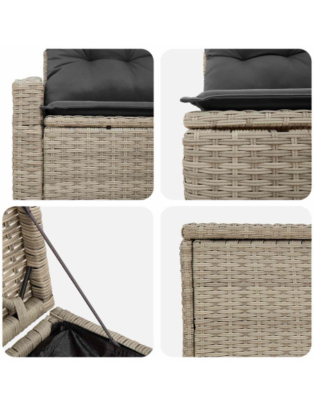 Set di divani 7 pcs Grigio chiaro e grigio scuro