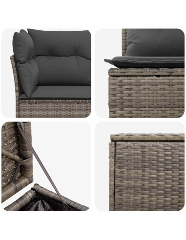 Set di divani 7 pcs Grigio e Grigio Scuro