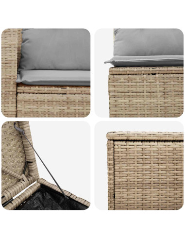 Set di divani 7 pcs Beige e Grigio Chiaro