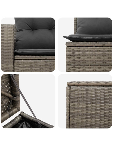 Set di divani 7 pcs Grigio e Grigio Scuro