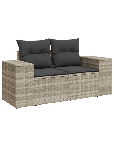 Set di divani 7 pcs Grigio chiaro e grigio scuro