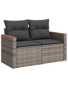 Set di divani 7 pcs Grigio e Grigio Scuro 2