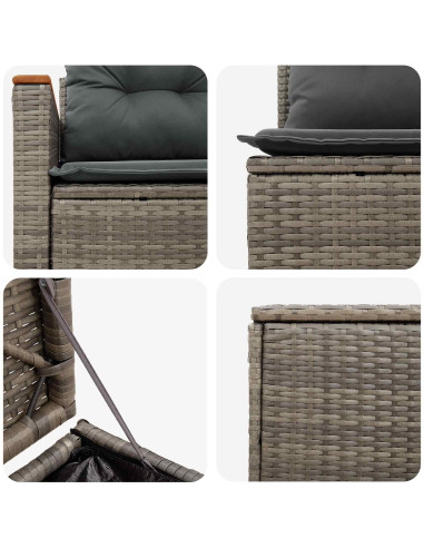 Set di divani 7 pcs Grigio e Grigio Scuro