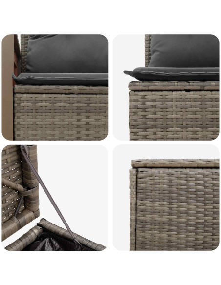 Set di divani 7 pcs Grigio e Grigio Scuro