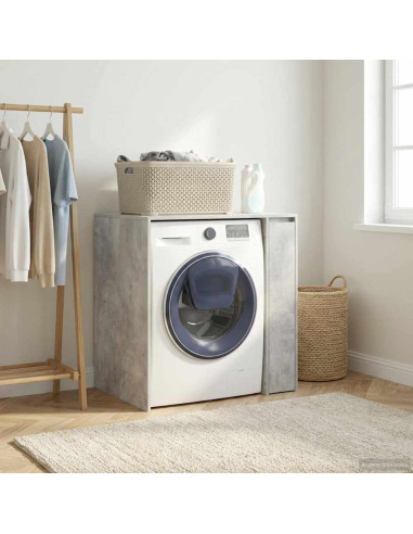 Mobiletto per lavatrice con porta Calcestruzzo 87 x 60 x 89 cm