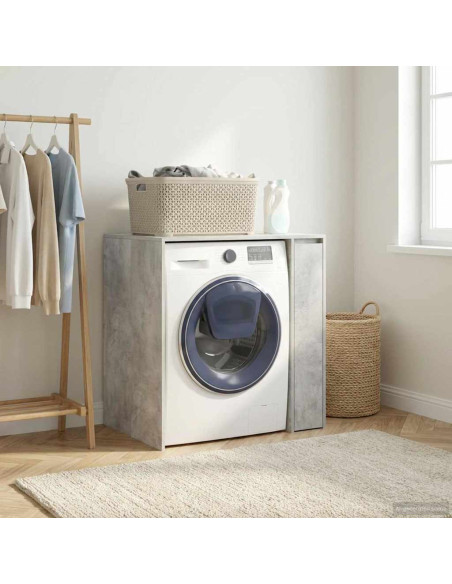 Mobiletto per lavatrice con porta Calcestruzzo 87 x 60 x 89 cm