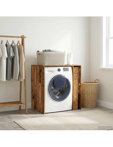Mobiletto per lavatrice con porta Legno vecchio 87 x 60 x 89 cm