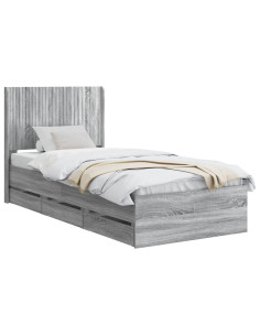 Struttura del letto con stoccaggio e testata Grigio Sonoma 2