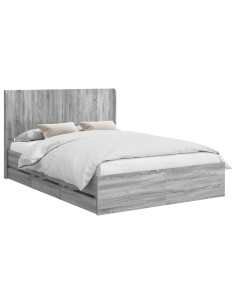 Struttura del letto con stoccaggio e testata Grigio Sonoma 2
