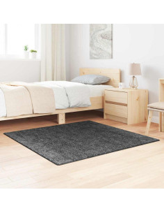 Tappeto Shaggy Antiscivolo Grigio scuro 120 x 120 cm PP