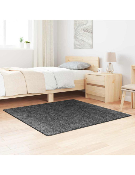 Tappeto Shaggy Antiscivolo Grigio scuro 120 x 120 cm PP