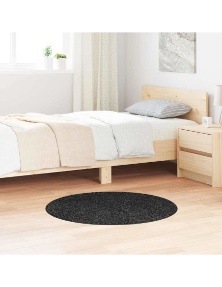 Tappeto Shaggy Antiscivolo Grigio scuro 90 x 90 cm PP