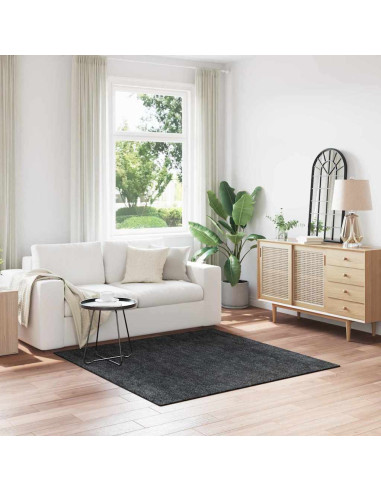 Tappeto Shaggy Antiscivolo Grigio scuro 160 x 160 cm PP