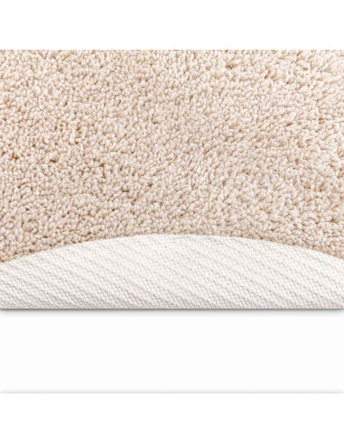Tappeto Shaggy Antiscivolo Crema 90 x 90 cm PP