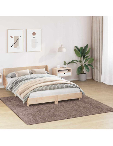 Tappeto Shaggy Antiscivolo Marrone 200 x 200 cm PP