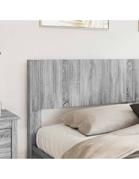 Struttura del letto con stoccaggio e testata Grigio Sonoma