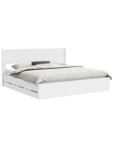 Struttura del letto con stoccaggio e testata Bianco