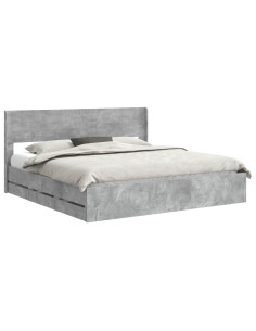 Struttura del letto con stoccaggio e testata Grigio Cemento 2
