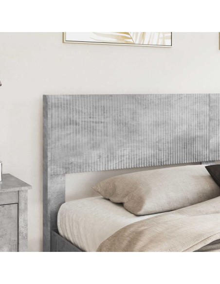 Struttura del letto con stoccaggio e testata Grigio Cemento